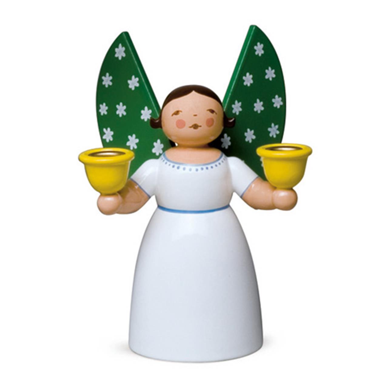 Angel Holding Candles, White, Size 3