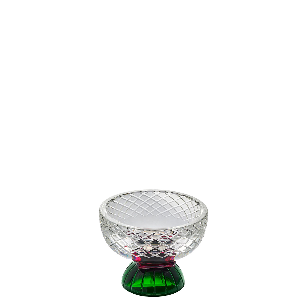 Bowl 20 cm green/clear/burgundy