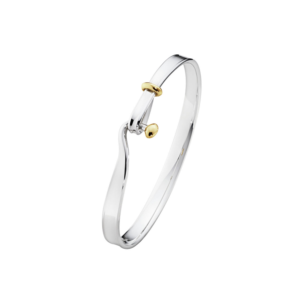 Bangle M sterling silver 925 yellow gold 750