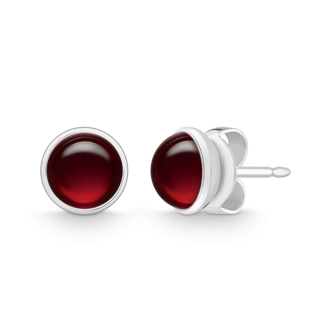 Stud Earrings sterling silver 925 garnet