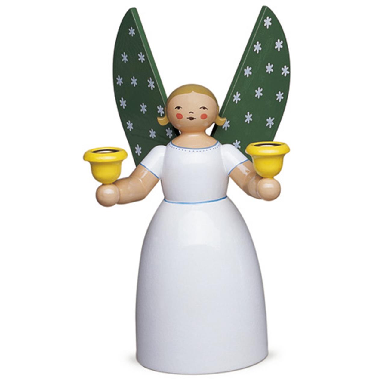 Angel Holding Candles, White, Size 6