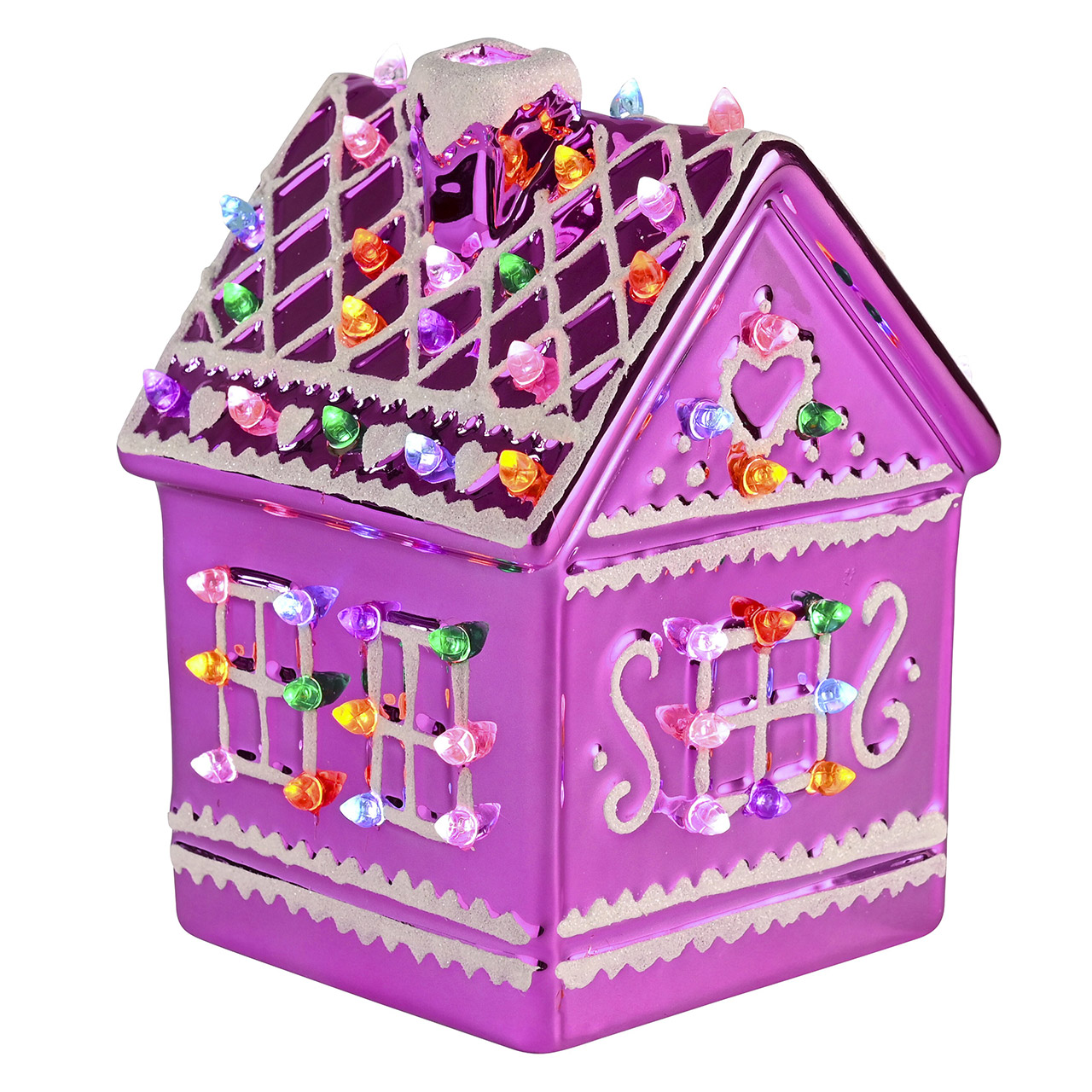 Gingerbread House with LED pink