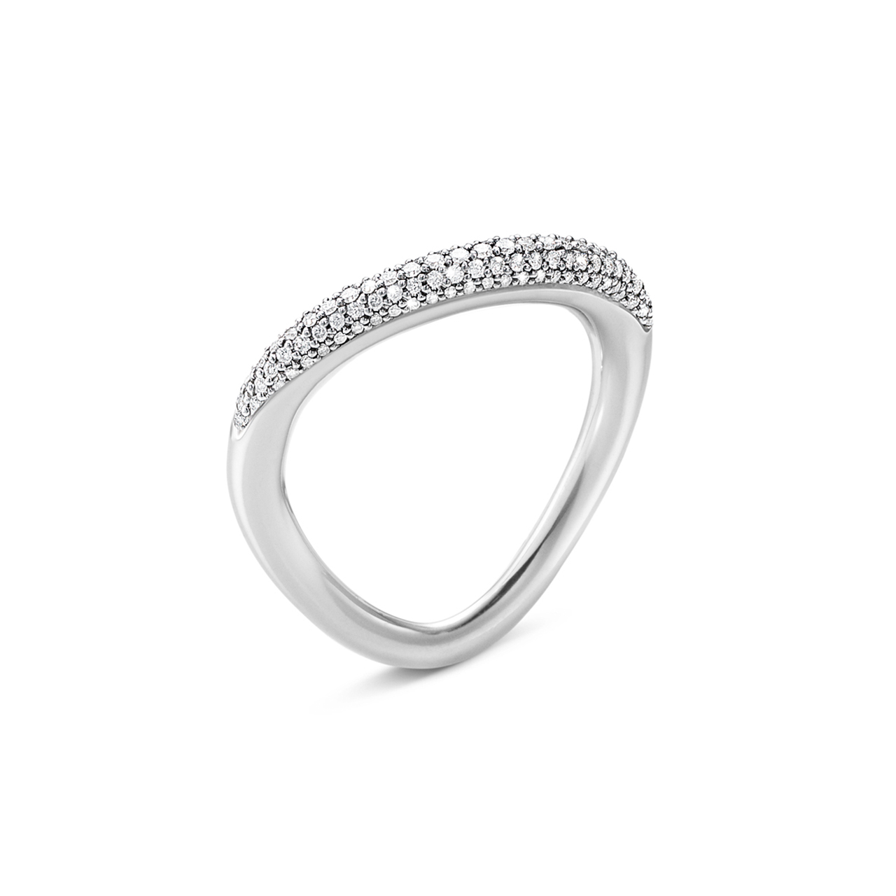 Ring W54-55 diamonds pavé 0.29 ct sterling silver 925