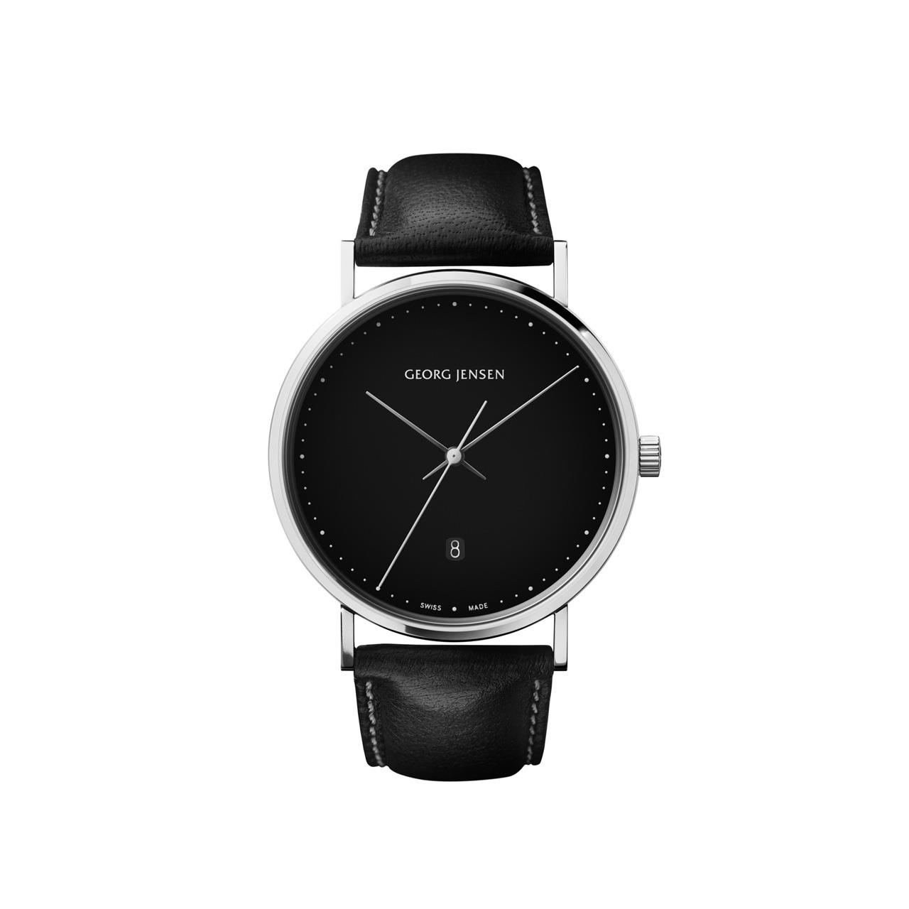 Uhr Edelstahl Black Dial 41 mm