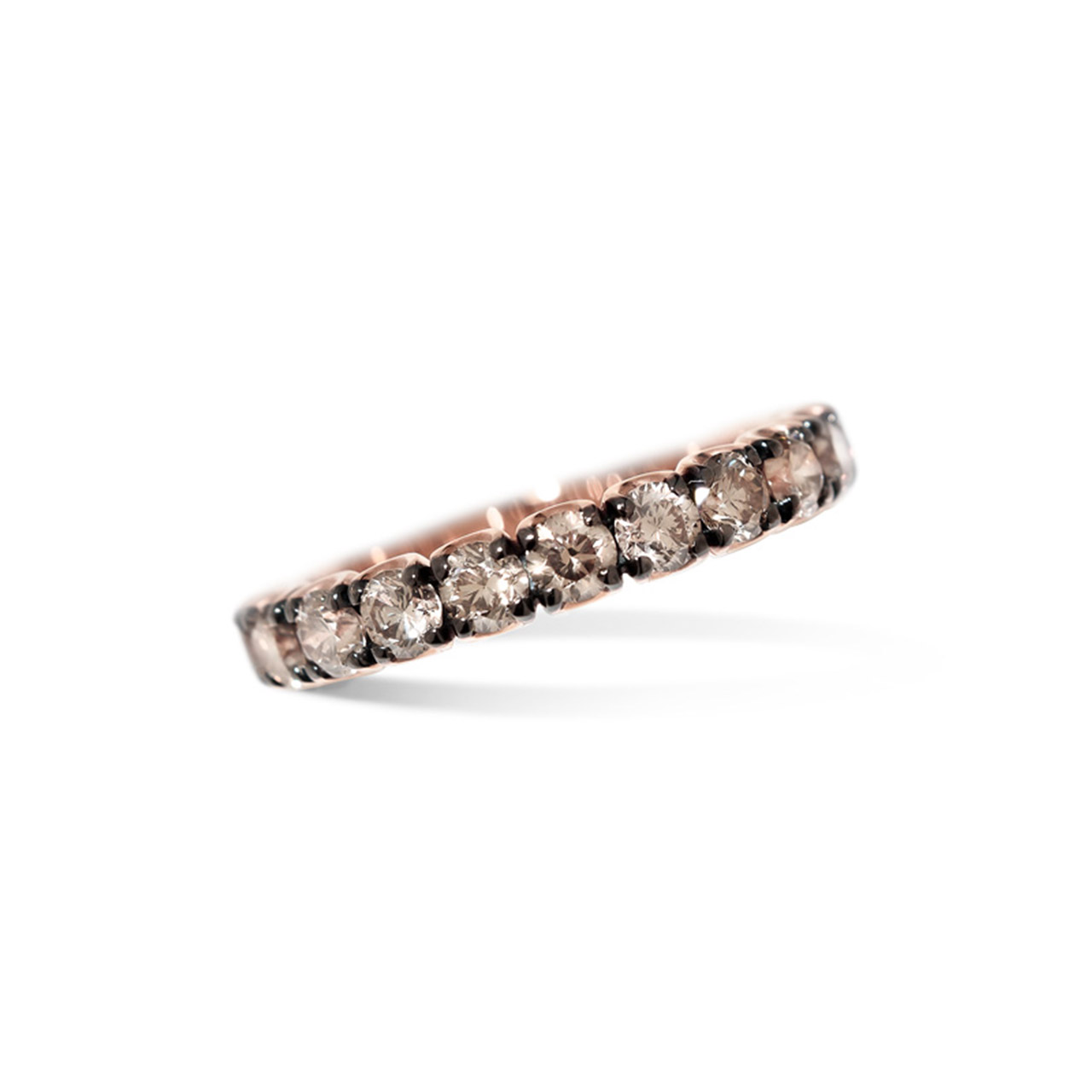 Ring Roségold 750/- braune Diamanten 1,2 ct W53