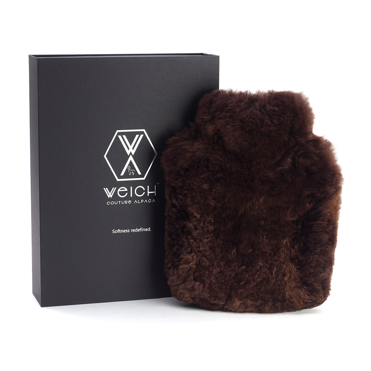 Hot Water Bottle Alpaca-Fur 1.8 l brown