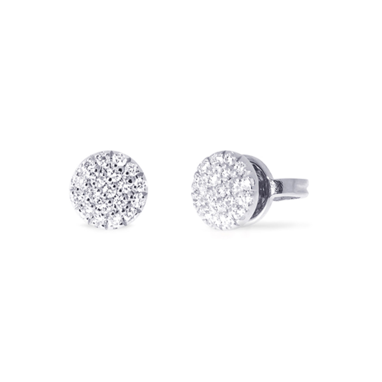 Stud earrings round rose gold 750 diamonds 0.14 ct G VS