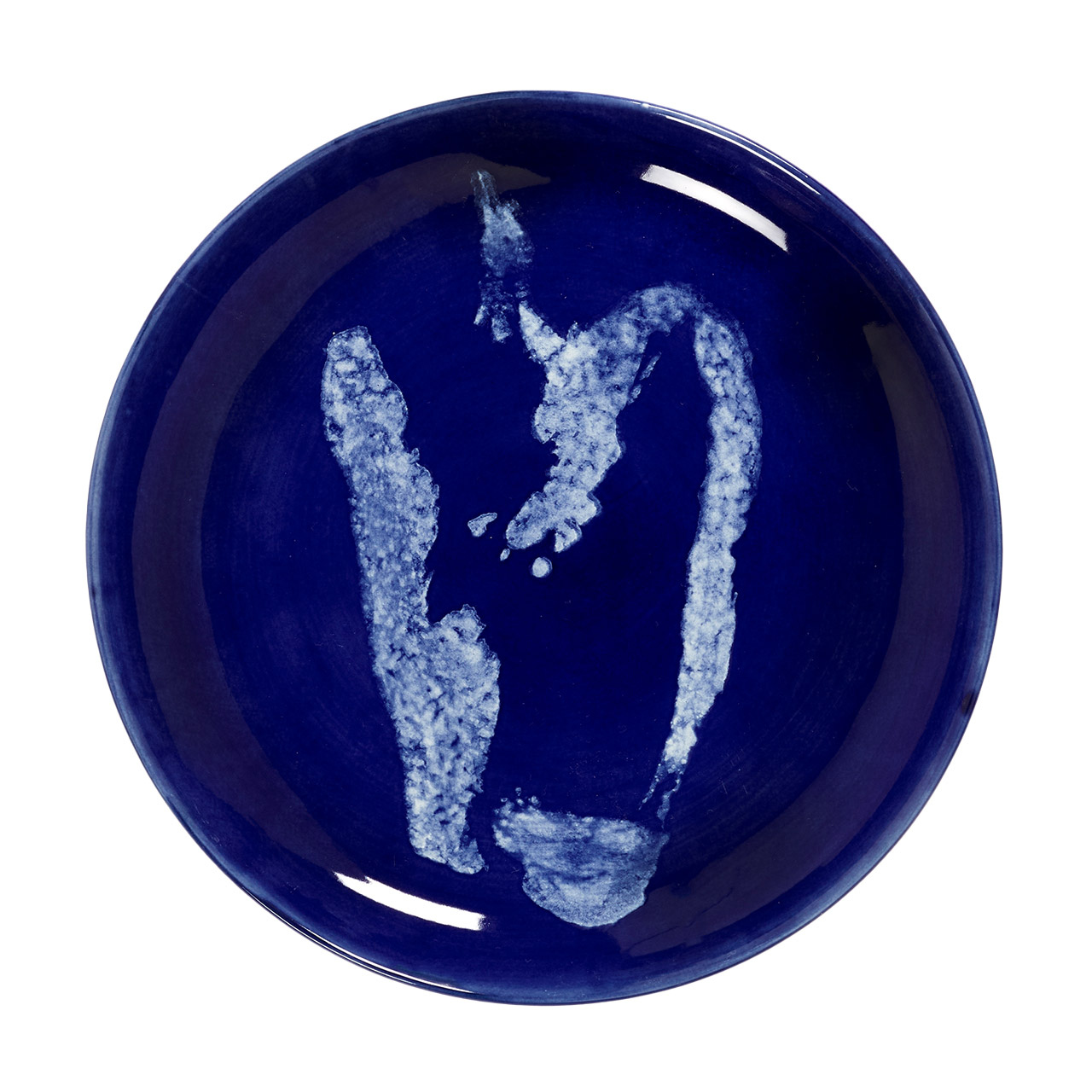 Plate S 19 cm lapis lazuli Pepper white