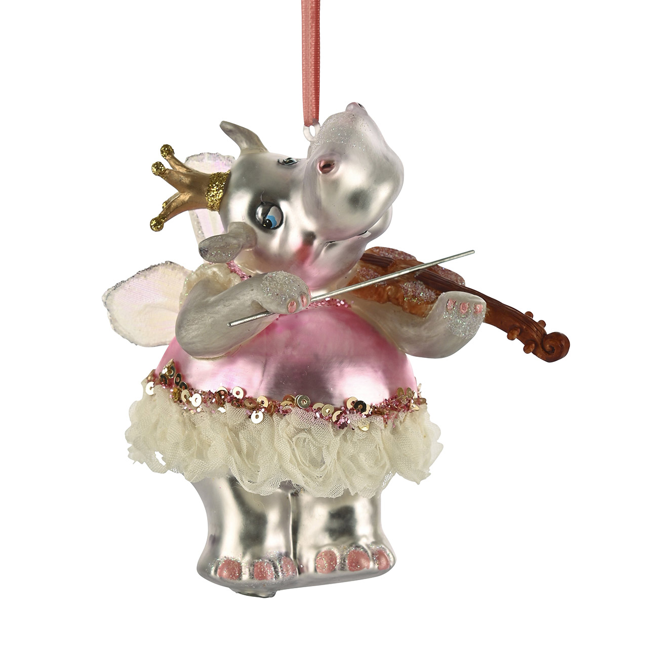 Hippo violin player pink