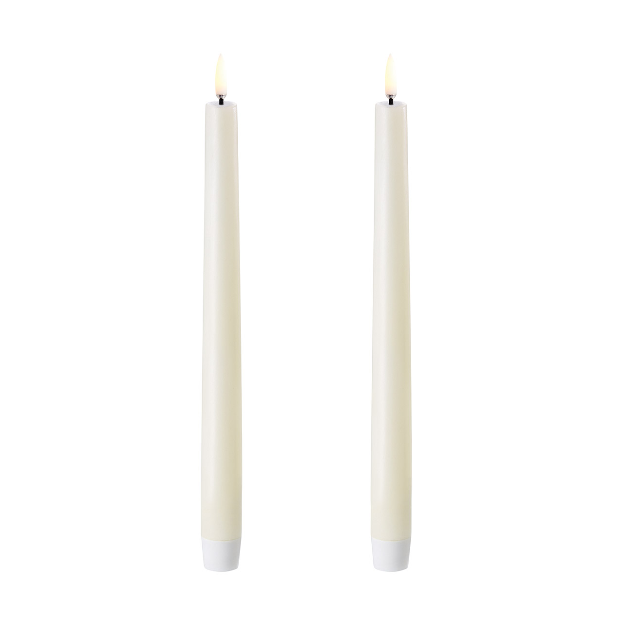 Taper candle LED 2er Set  2,3x25 cm ivory