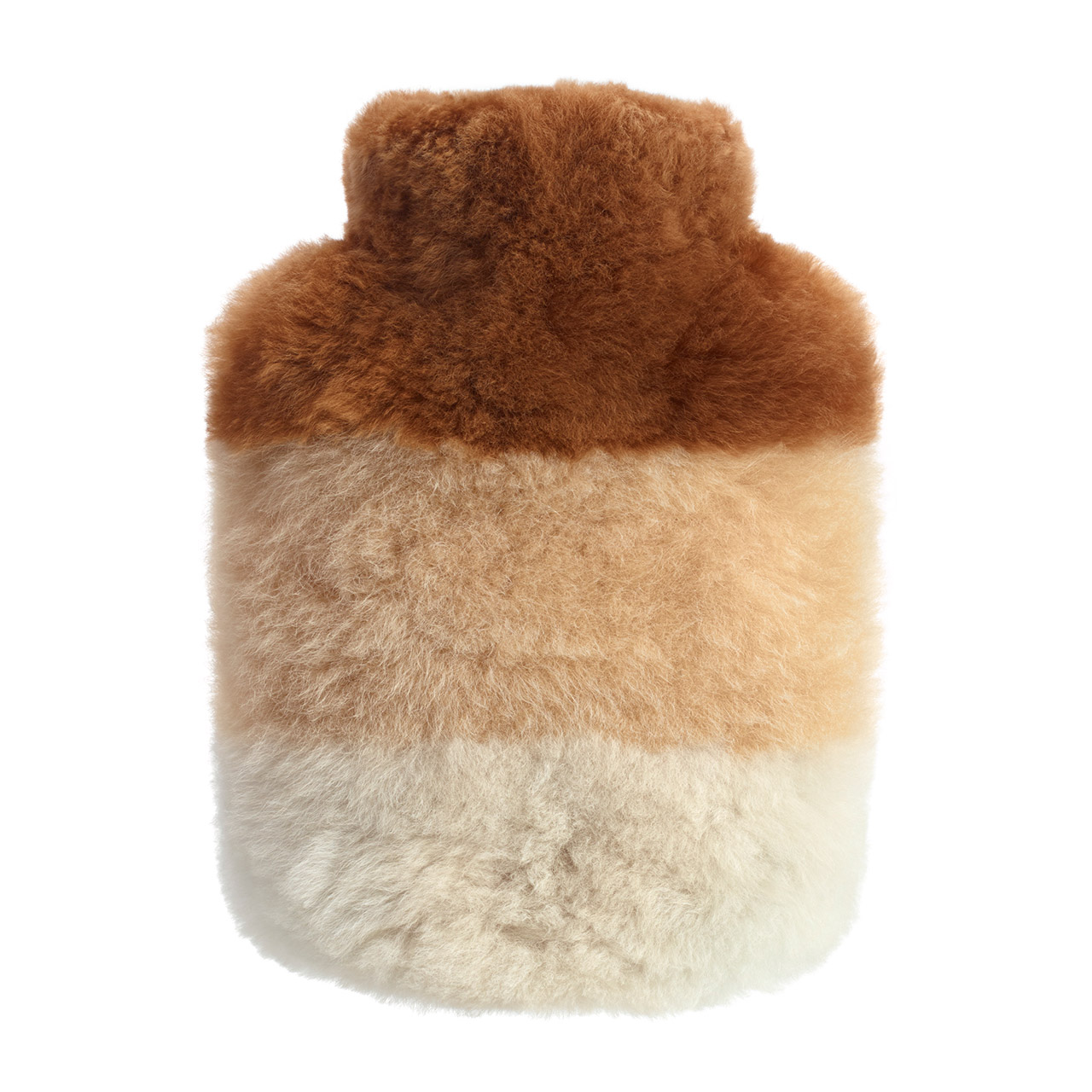 Hot Water Bottle Alpaca-Fur 1.8 l striped beige