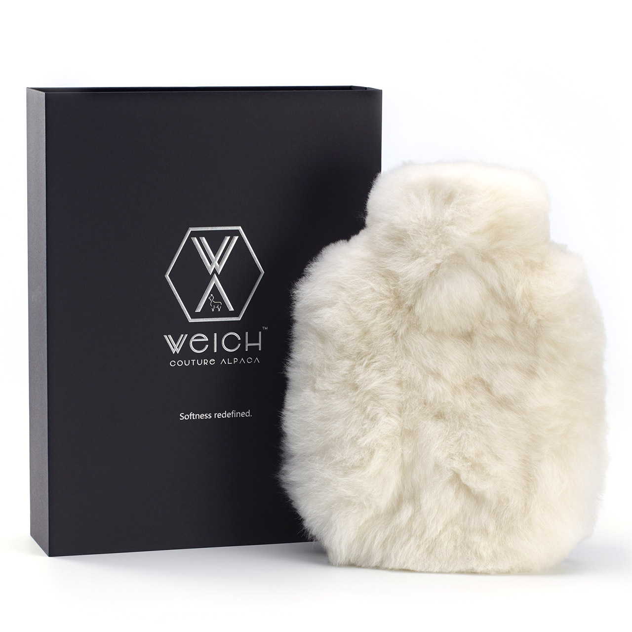 Hot Water Bottle Alpaca-Fur 1.8 l white