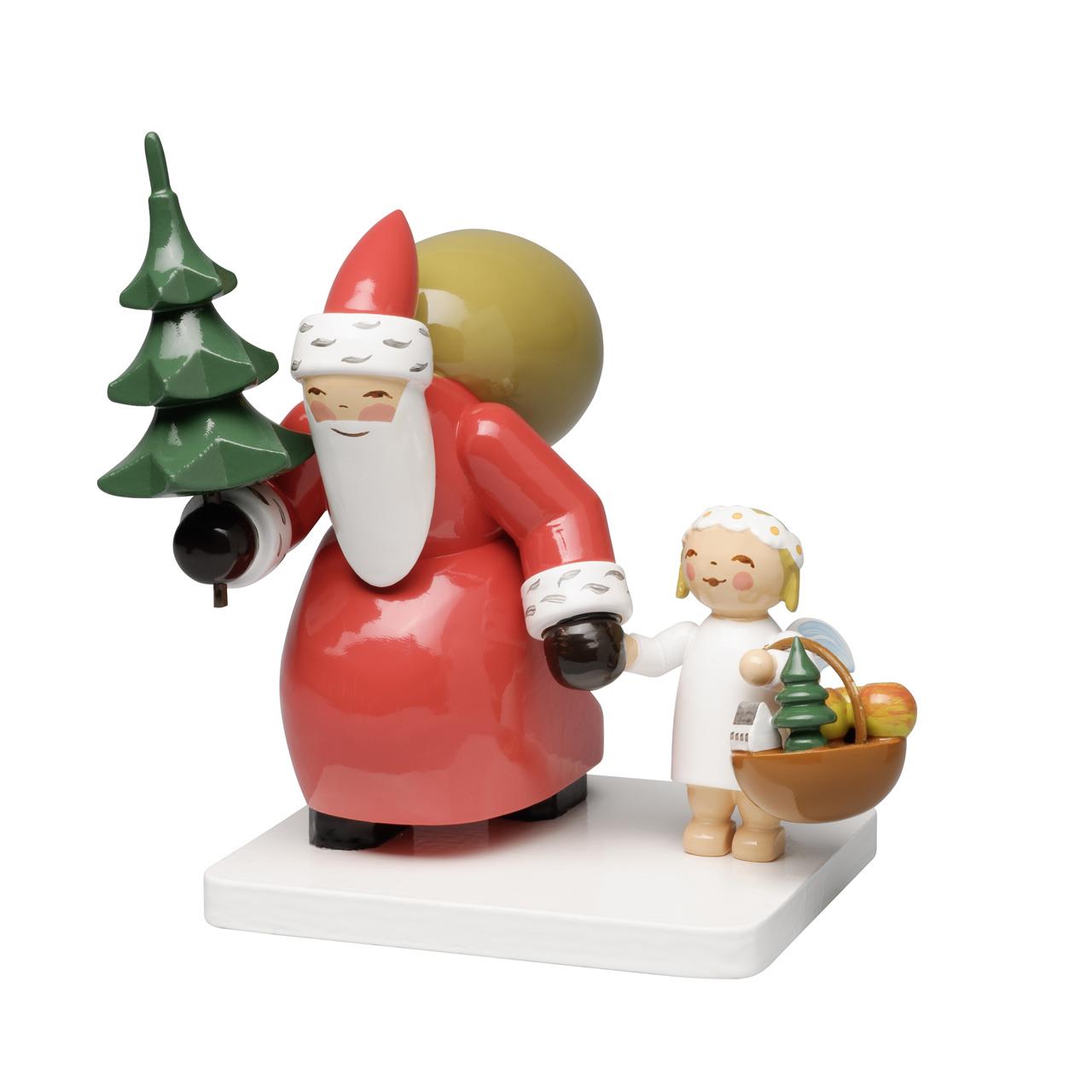 Santa with Tree and Angel