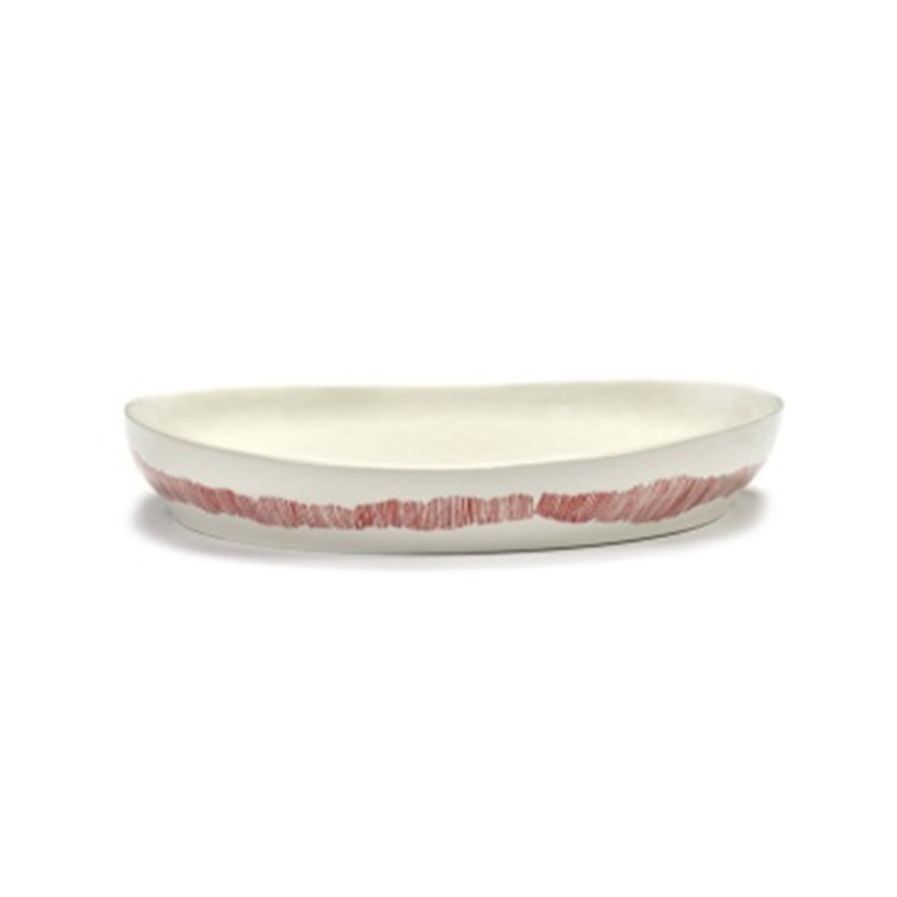 Serving Plate M 36 cm & Swirl - Stripes red