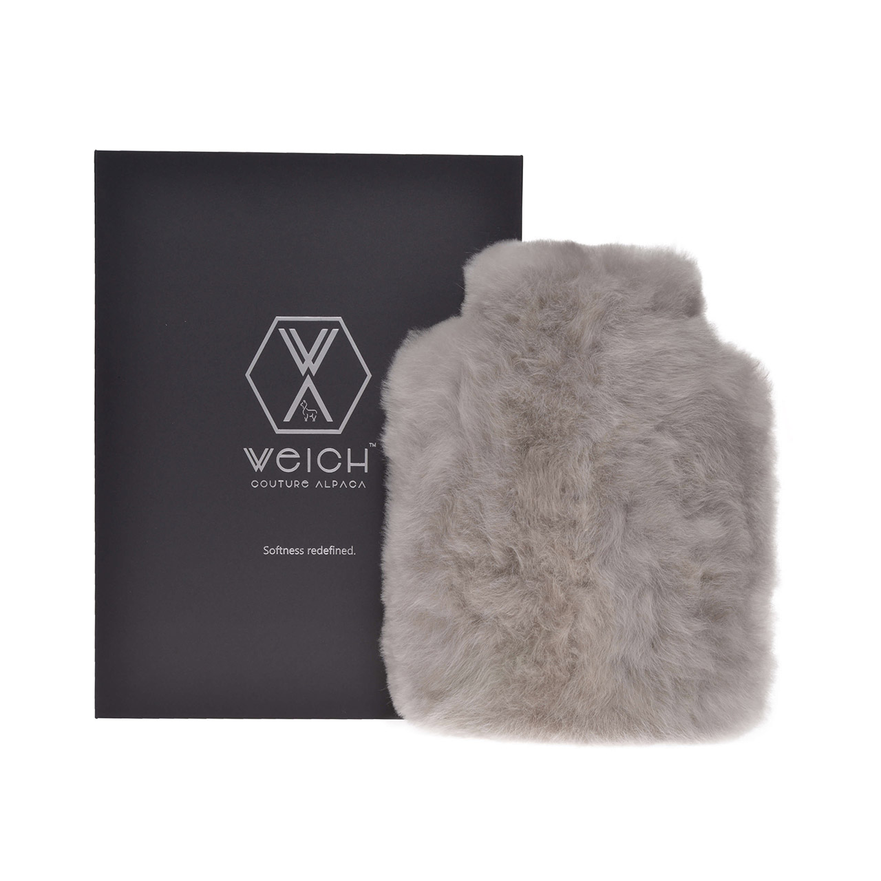 Hot Water Bottle Alpaca-Fur 1.8 l grey