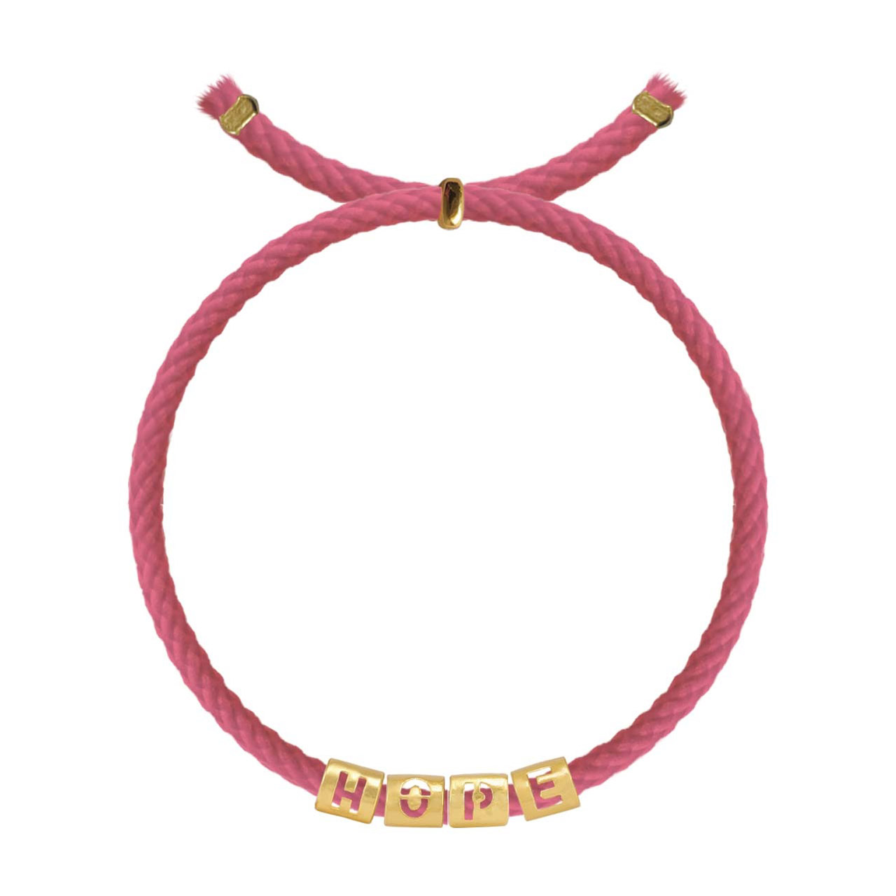 Buchstabenarmband HOPE vergoldet rosa