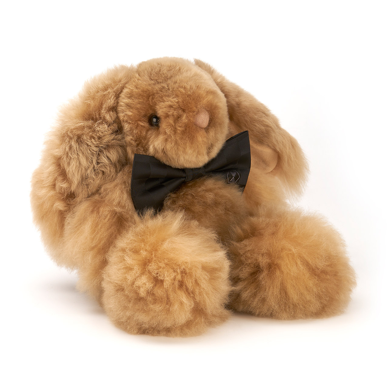 Soft toy rabbit alpaca fur medium taupe