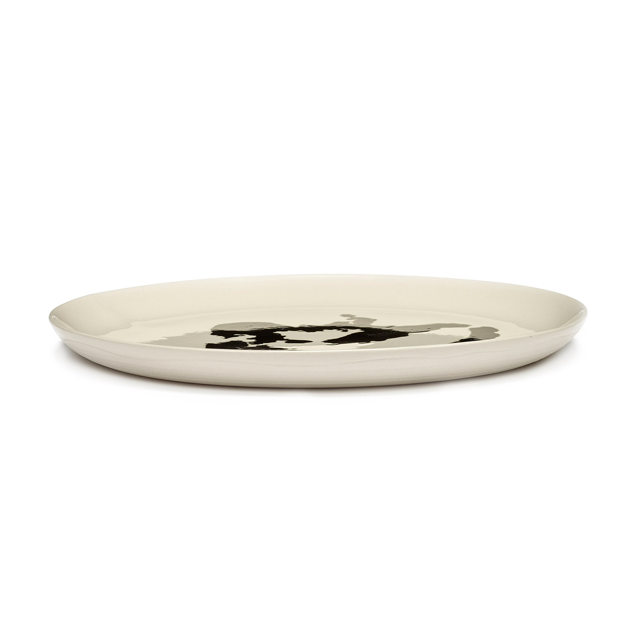 Plate L 26.5 cm white Pepper black