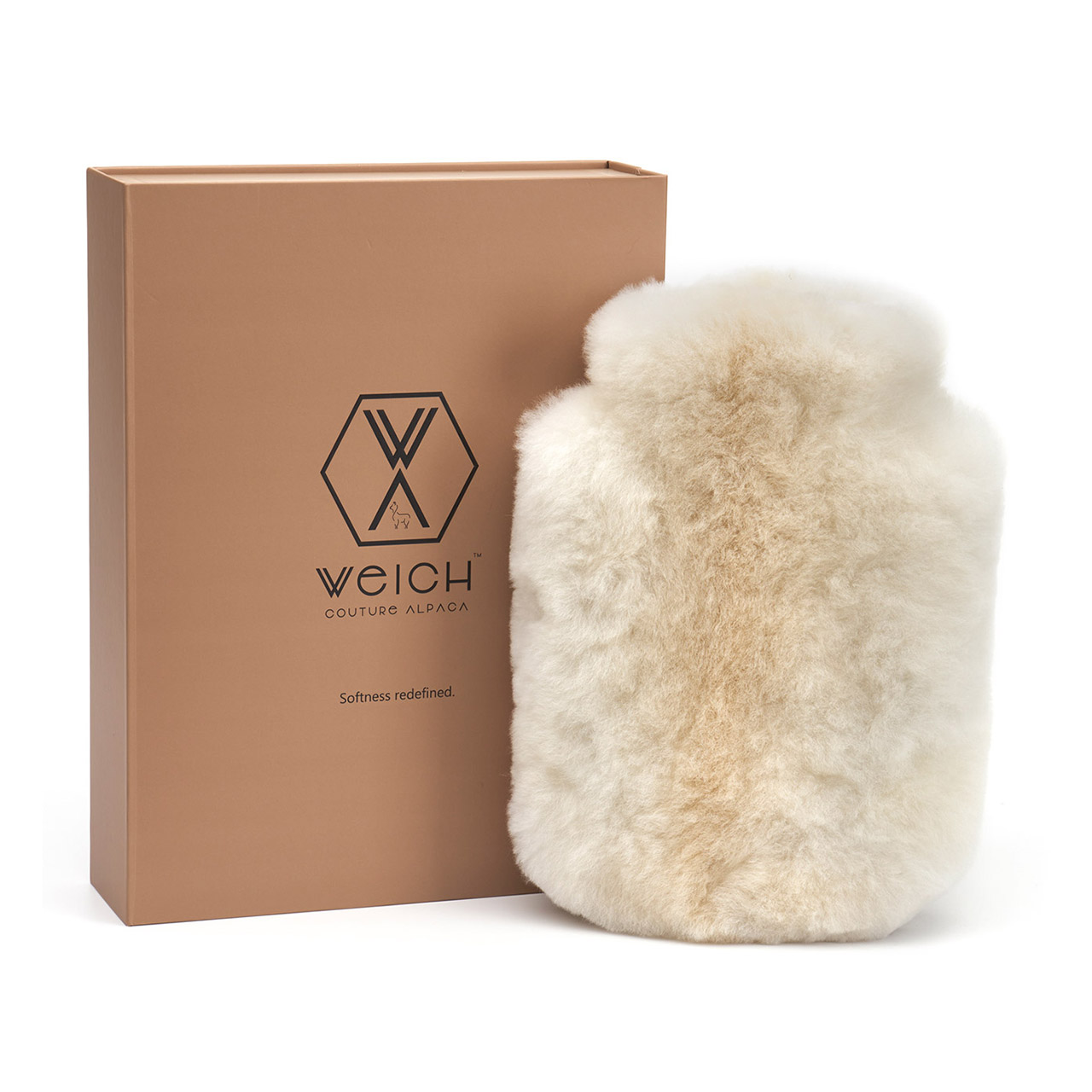 Hot Water Bottle Alpaca-Fur 1.8 l offwhite beige