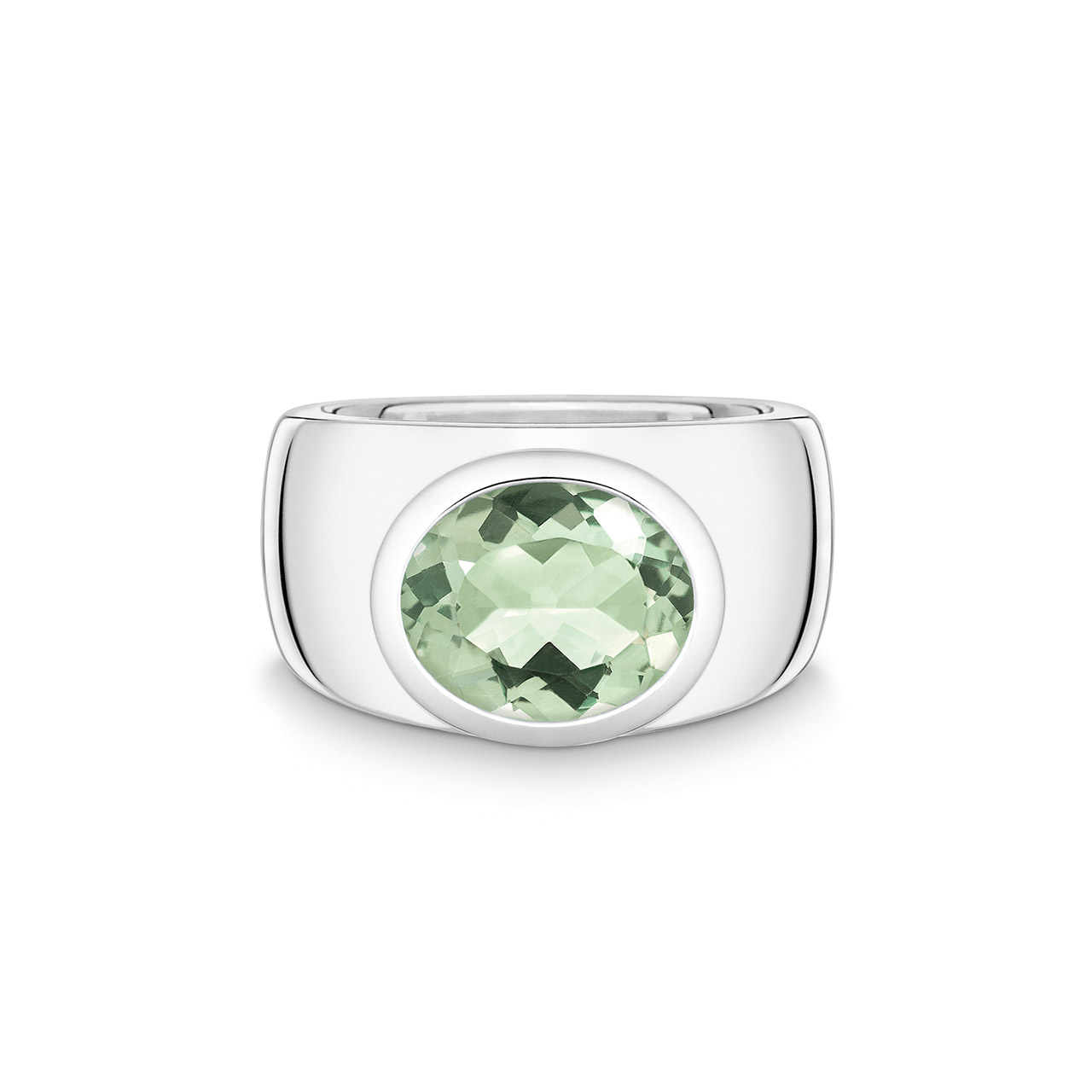 Ring sterling silver 925 prasiolite W55