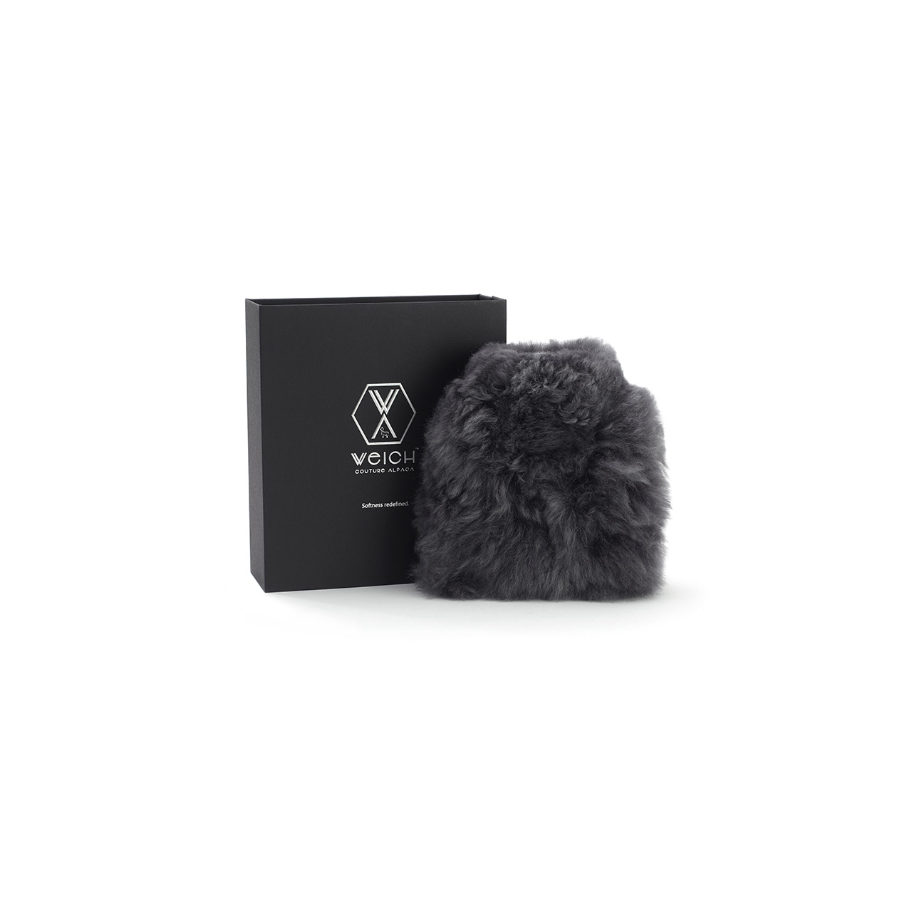 Hot Water Bottle Alpaca-Fur 0.2 l graphite grey