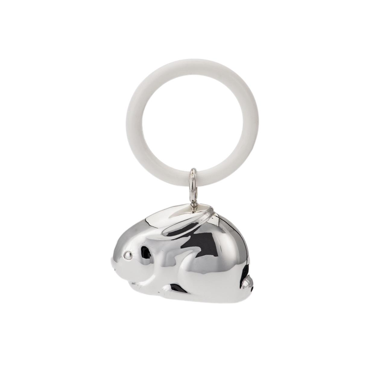 Baby Rattle Bunny sterling silver