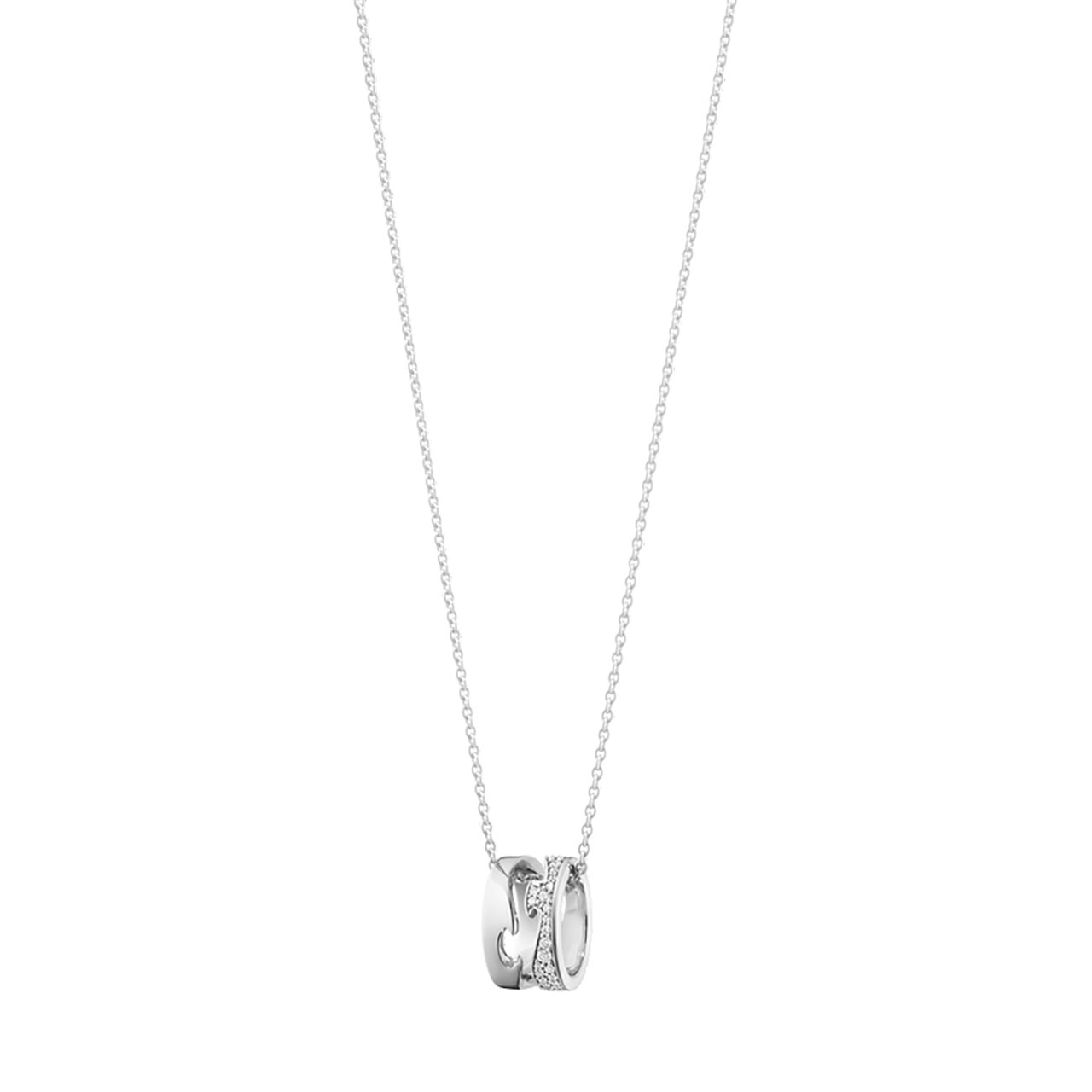 Necklace with pendant 45 cm Diamonds 0,22 ct white gold 750