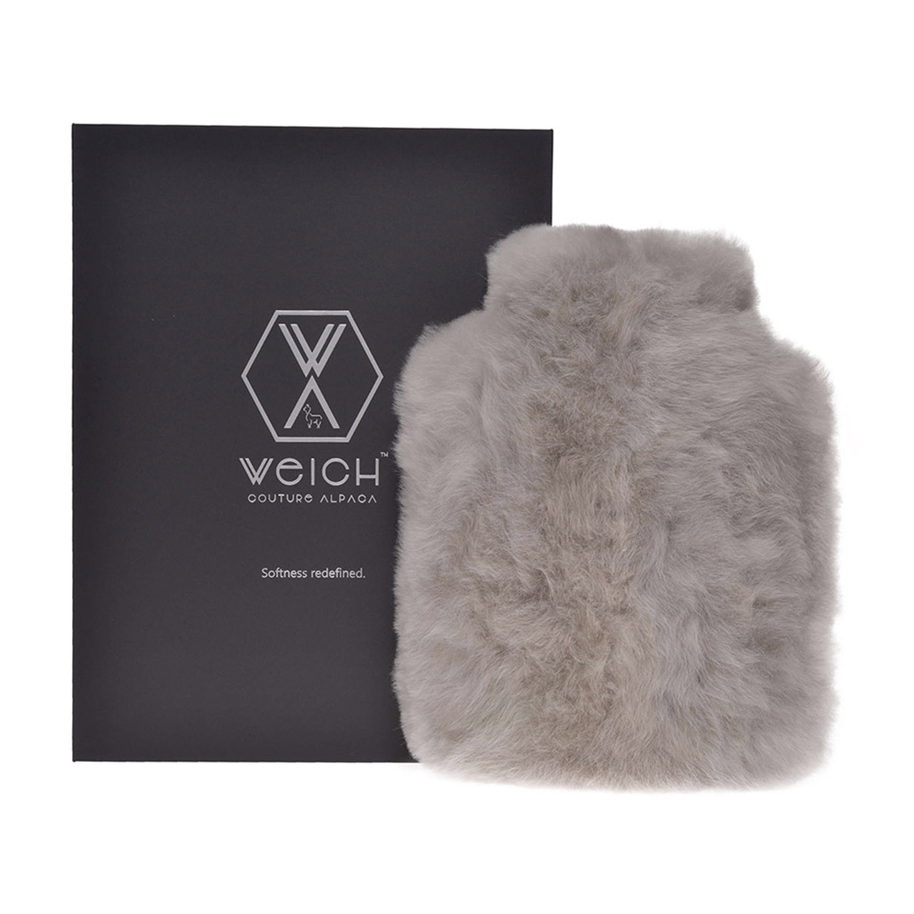 Hot Water Bottle Alpaca-Fur 0.6 l gray