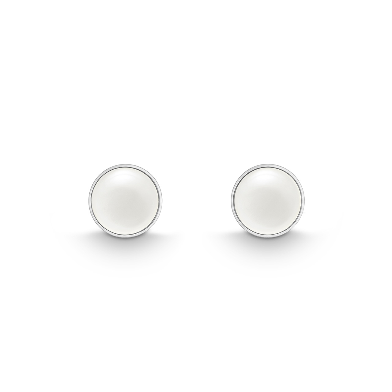 Stud Earrings sterling silver 925 moonstone white