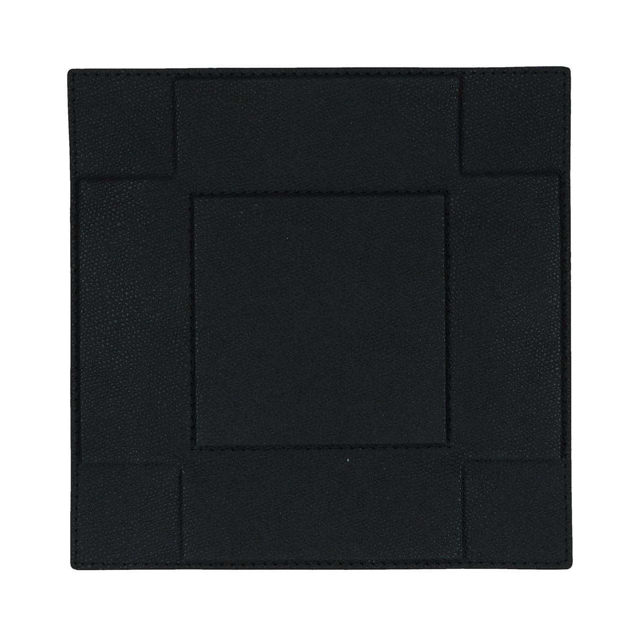 Square Valet Tray medium, Golf black, Stitching black