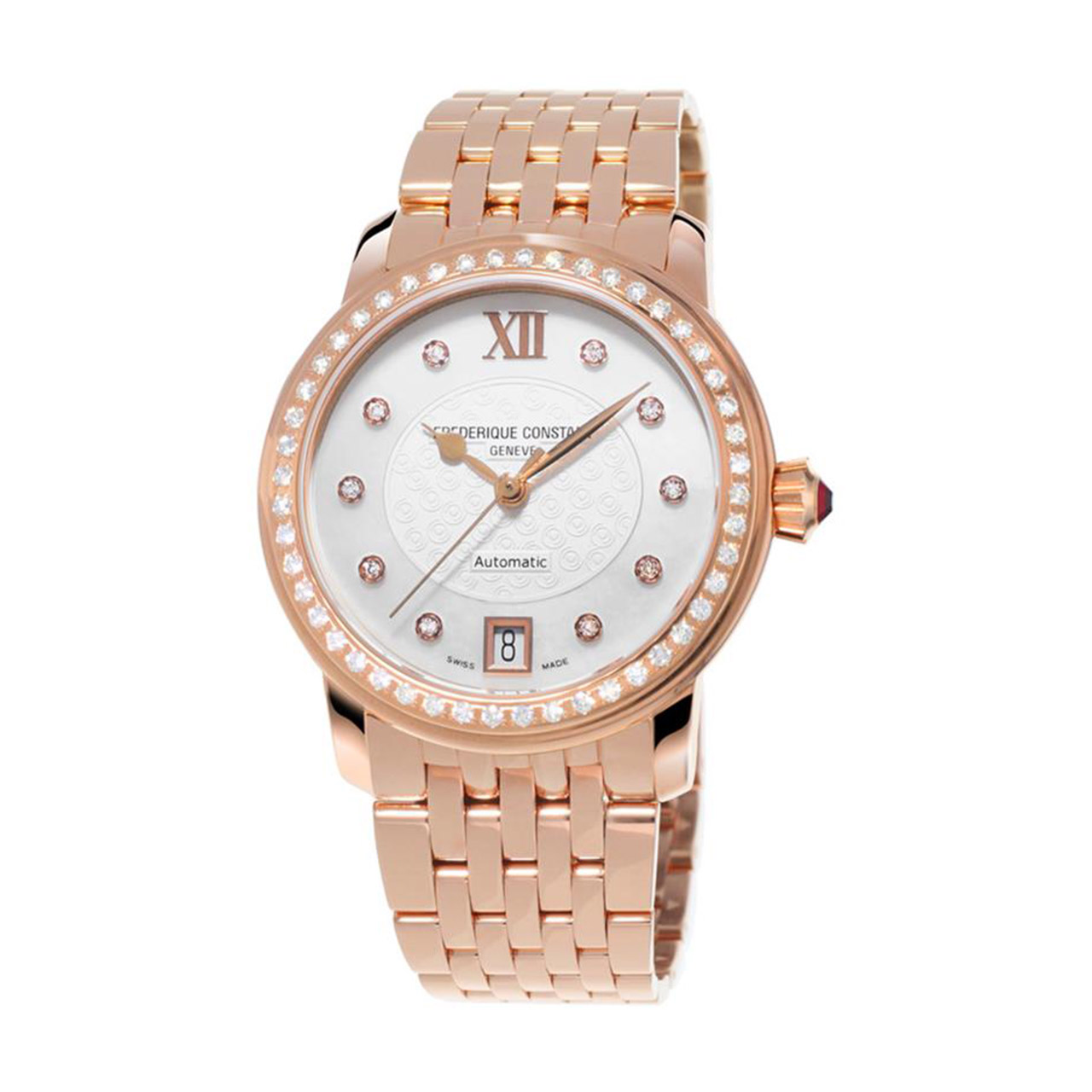 Watch Ladies 58 Diamonds (0.84 ct) Stainless Steel Gold-Plated Automatic