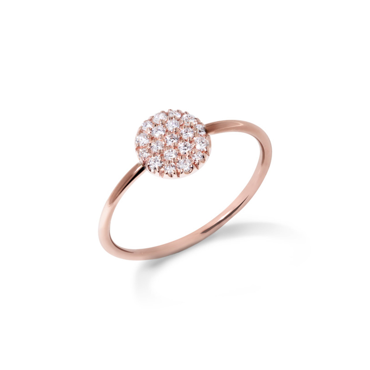 Ring round rose gold 750 diamonds 0.13 ct G VS W53