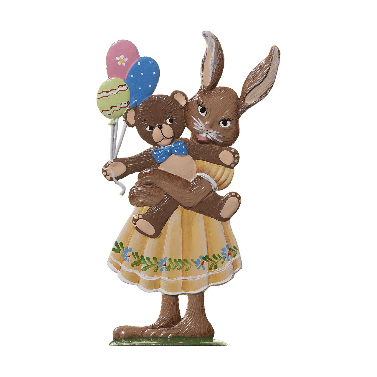 Bunny girl with teddy bear 9x6 cm