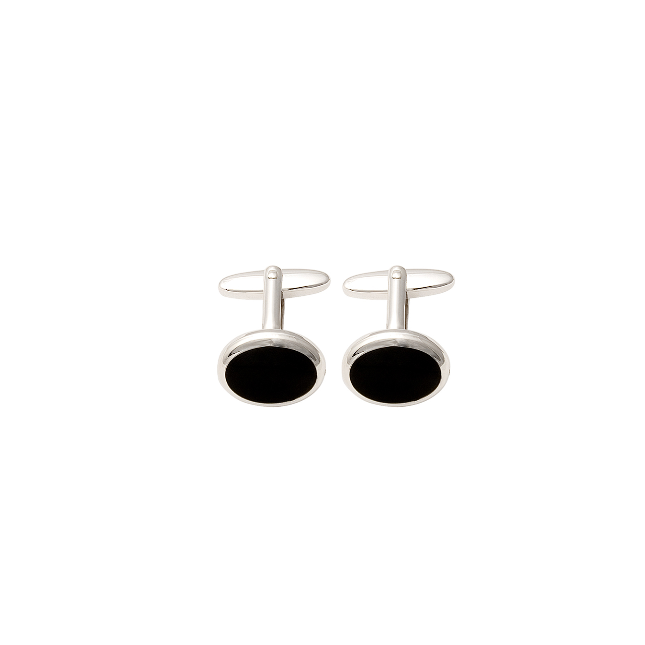 Cufflinks oval onyx sterling silver 925