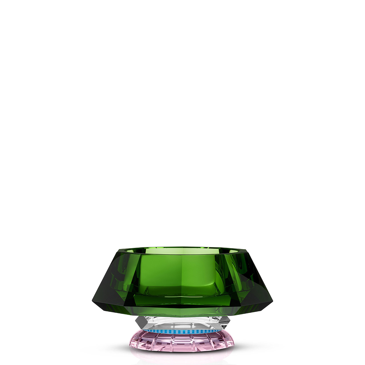 Bowl 21 cm green/clear/azure/rose