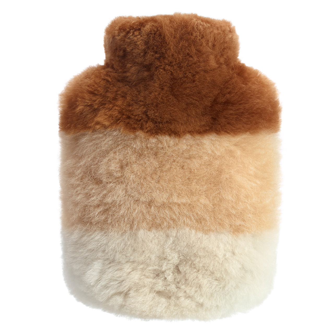 Hot Water Bottle Alpaca-Fur 1.8 l striped beige