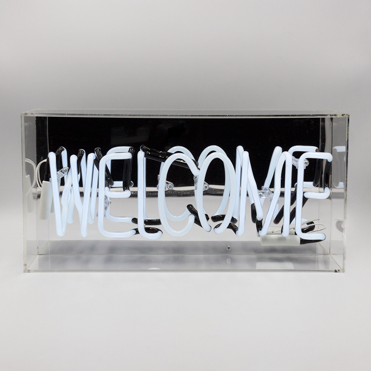 Acrylic Box Neon - Welcome white