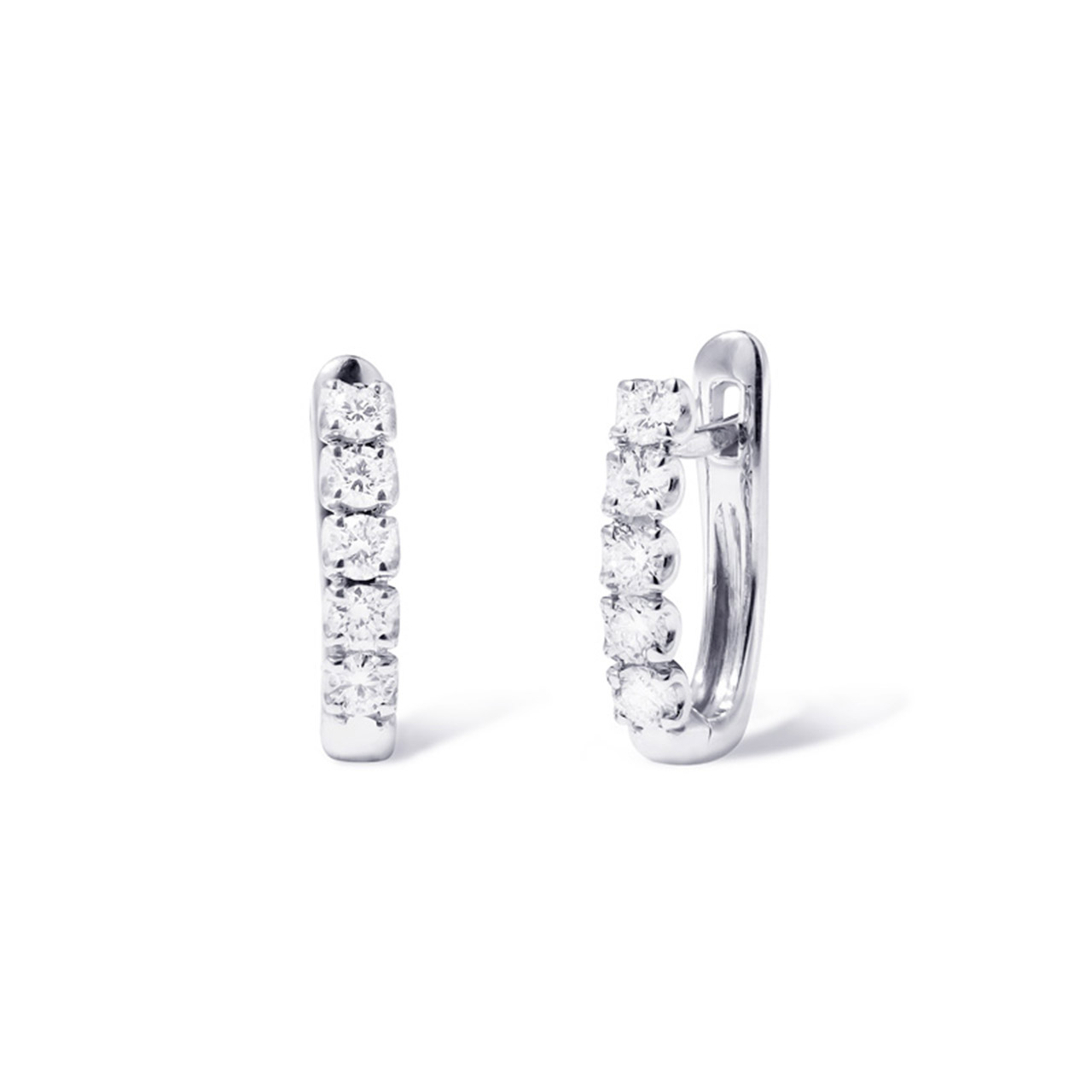 Hoop earrings white gold 750 diamonds 0.50 ct G VS