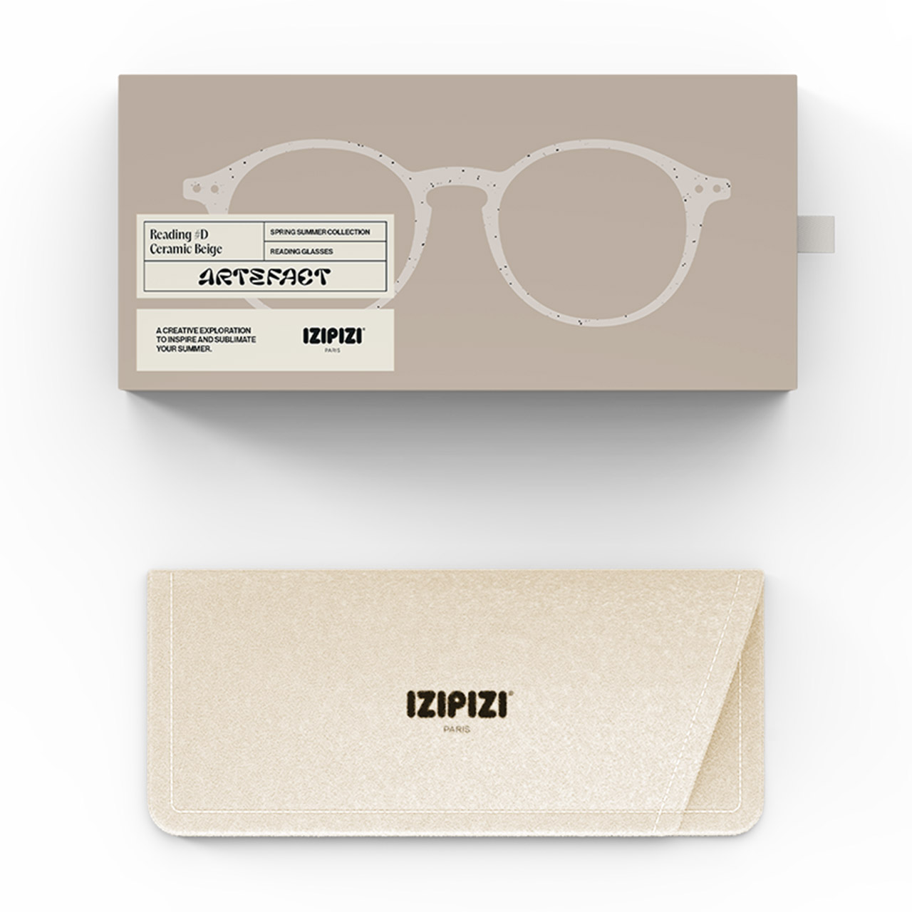 IZIPIZI '#D - Form', Lesebrille Ceramic Beige +1.50