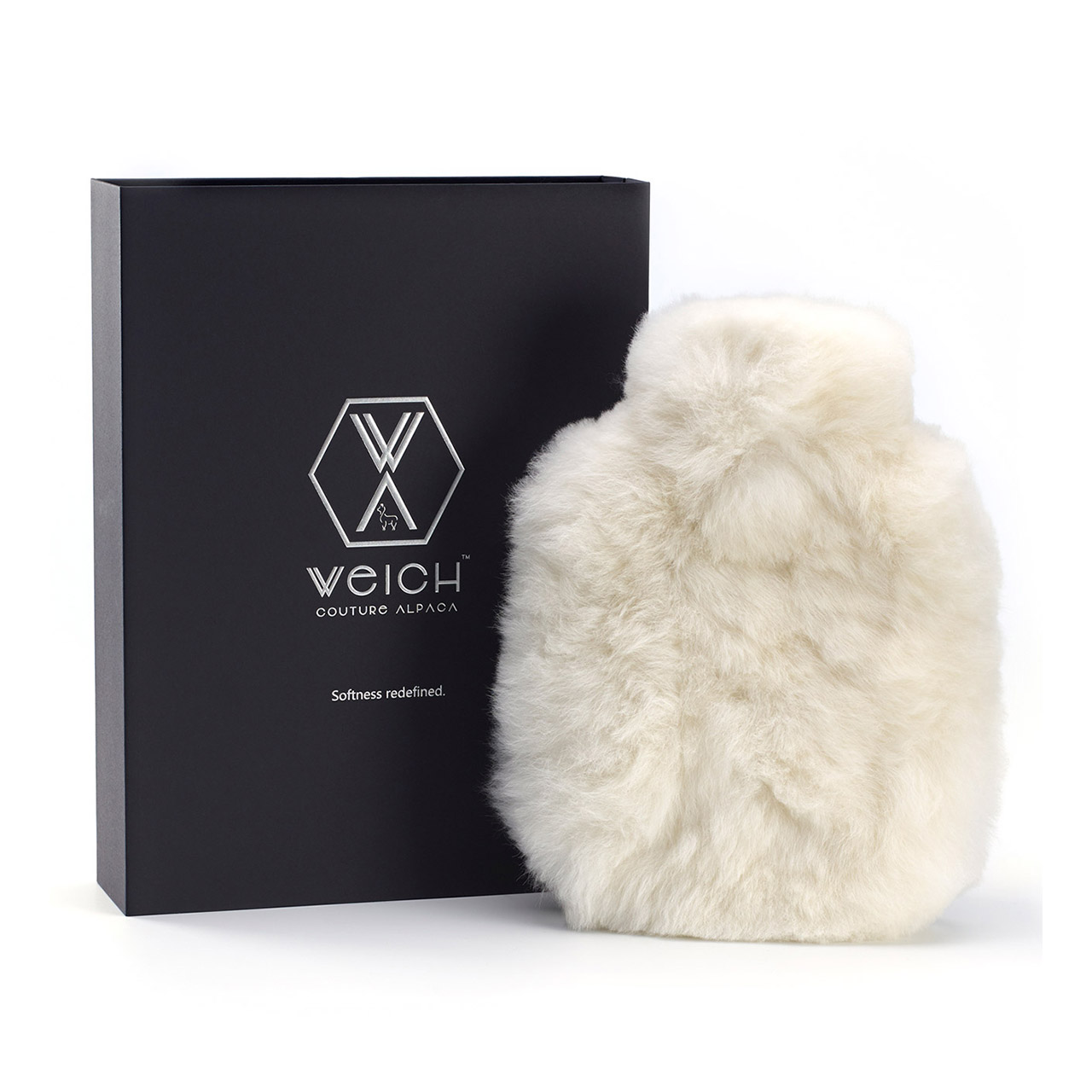 Hot Water Bottle Alpaca-Fur 1.8 l white