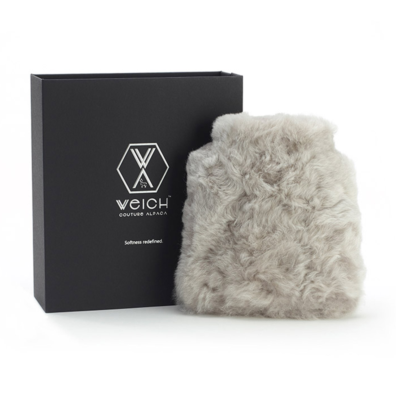 Hot Water Bottle Alpaca-Fur 0.2 l gray