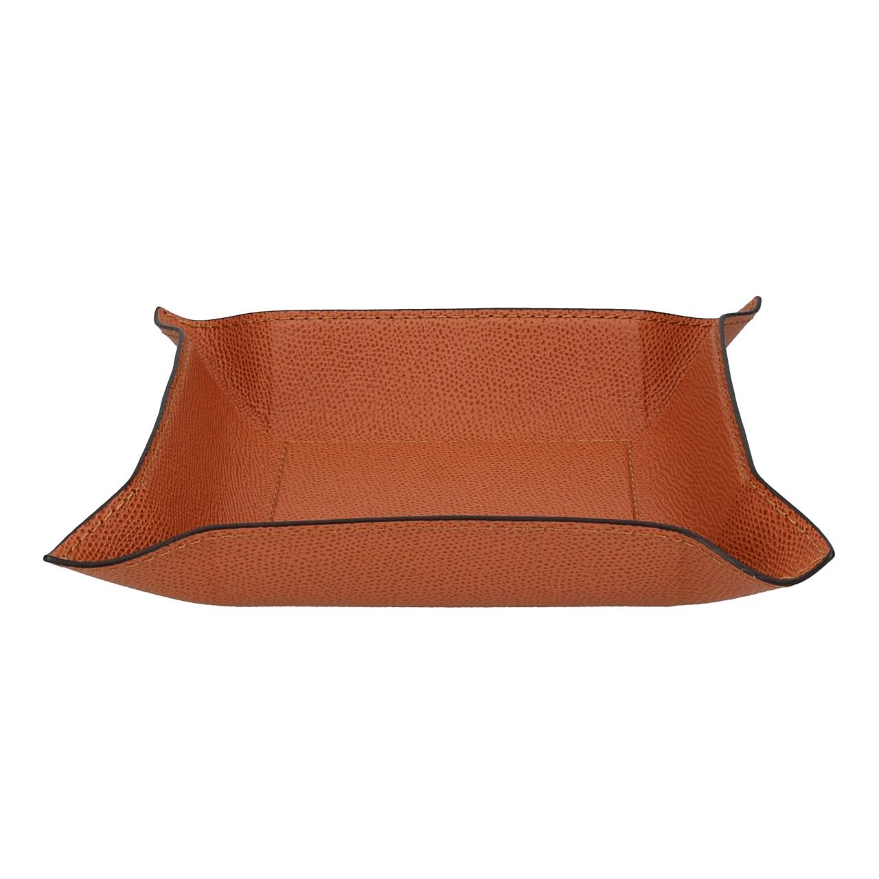 Square Valet Tray medium, Golf siena, Stitching siena