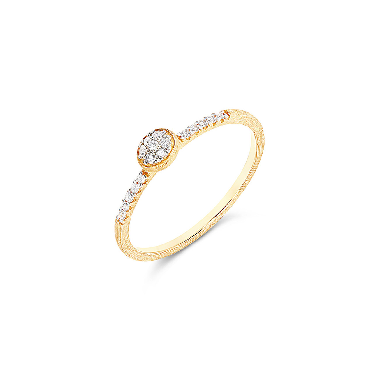 Ring 750 yellow gold diamonds 0.097 ct rs54