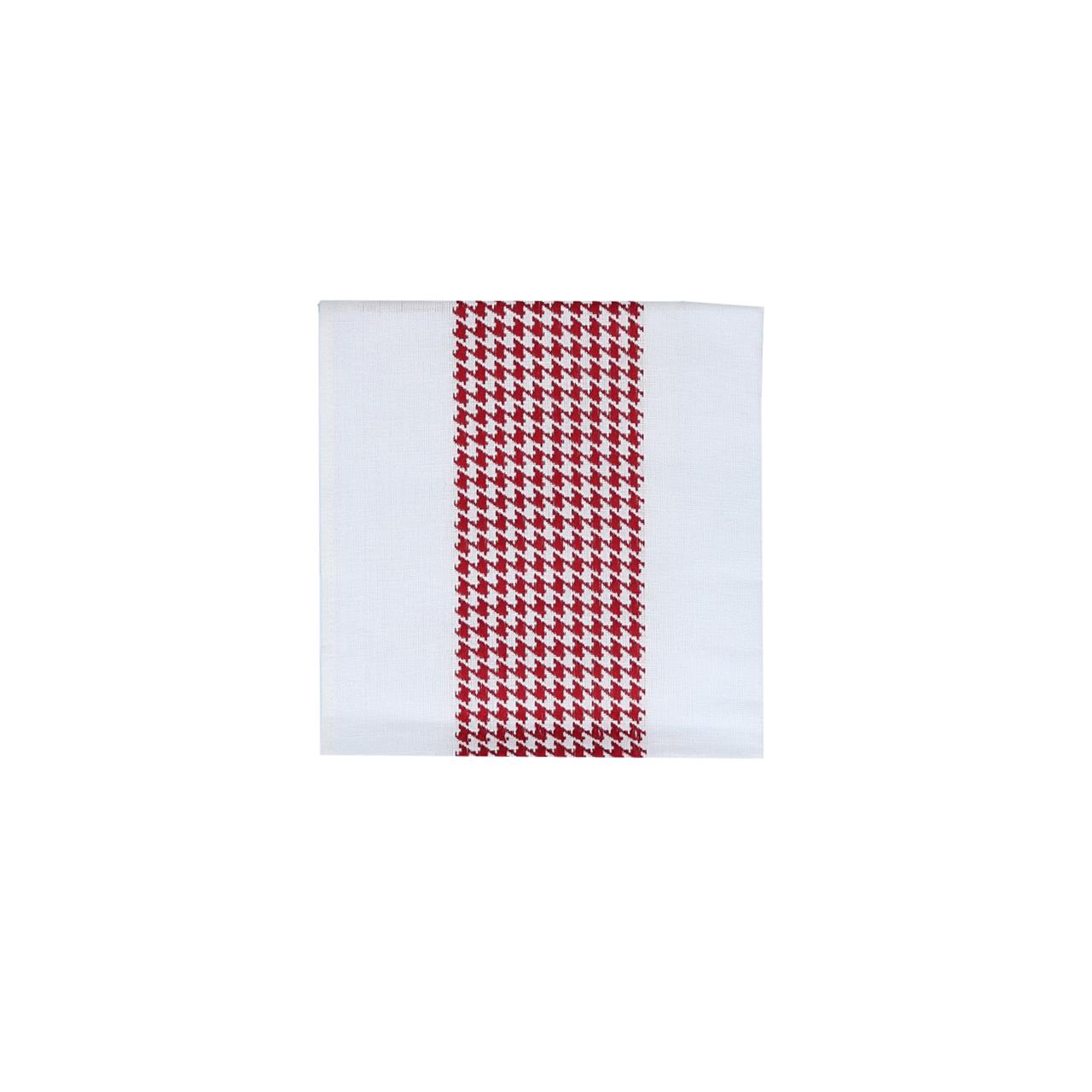 Kitchen Towel 50x70 cm Border Pied de Poule bordeaux