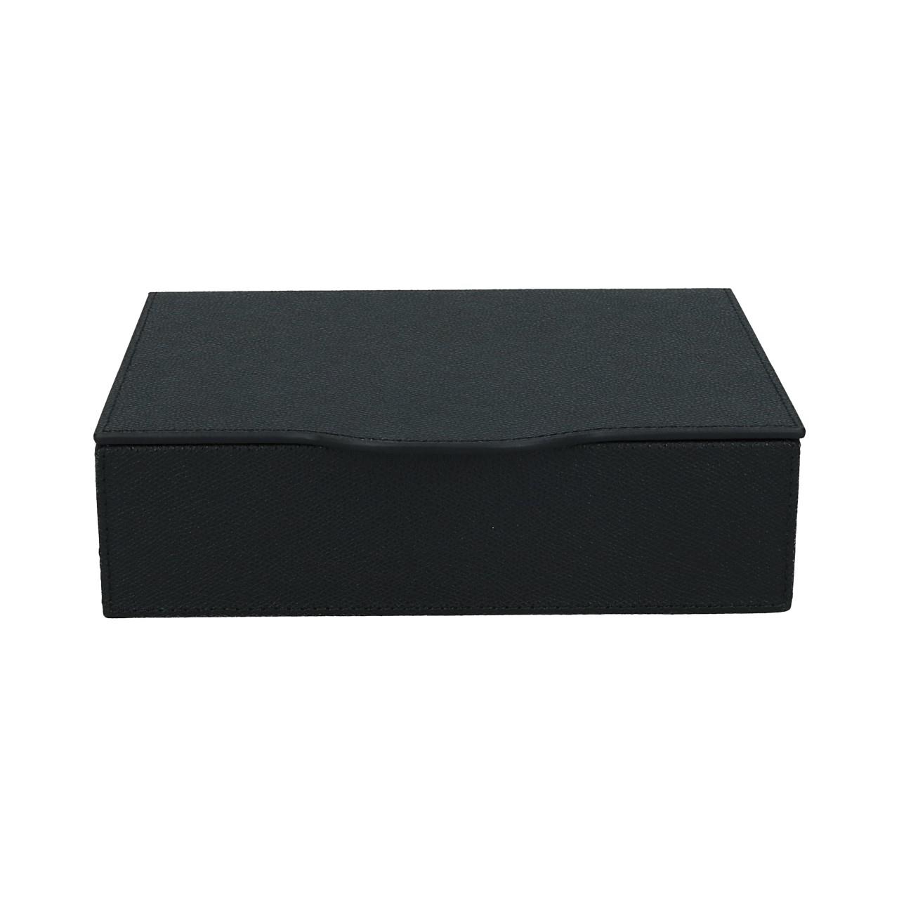 Rectangular Trinket Box small, Golf black, Stitching black