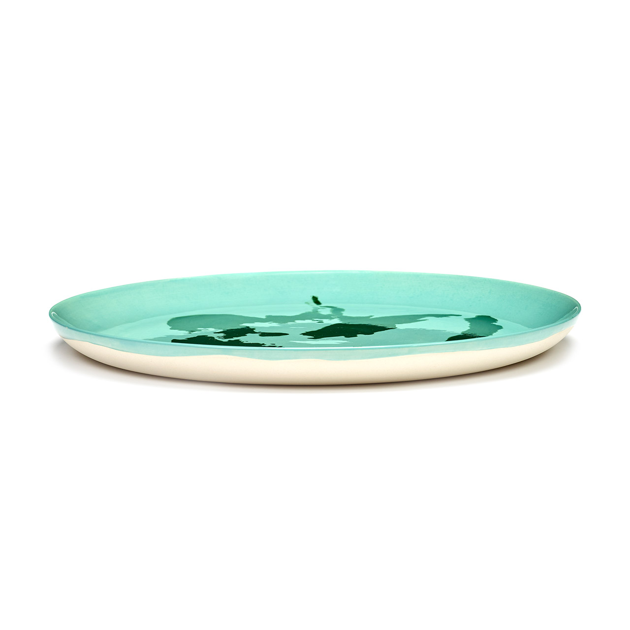 Plate L 26.5 cm azure Pepper green