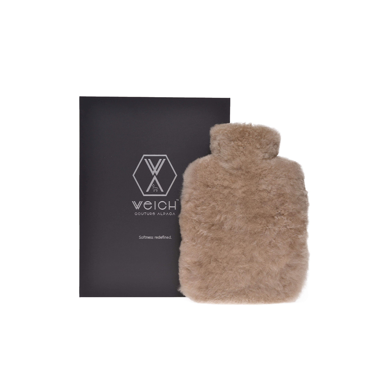 Hot Water Bottle Alpaca-Fur 0.6 l taupe