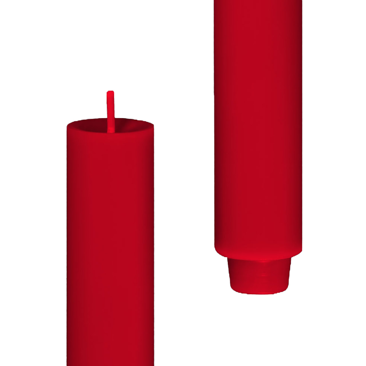 Moulded Taper Candle with peg shaped base 30/240 Nr. 200 cinnabar