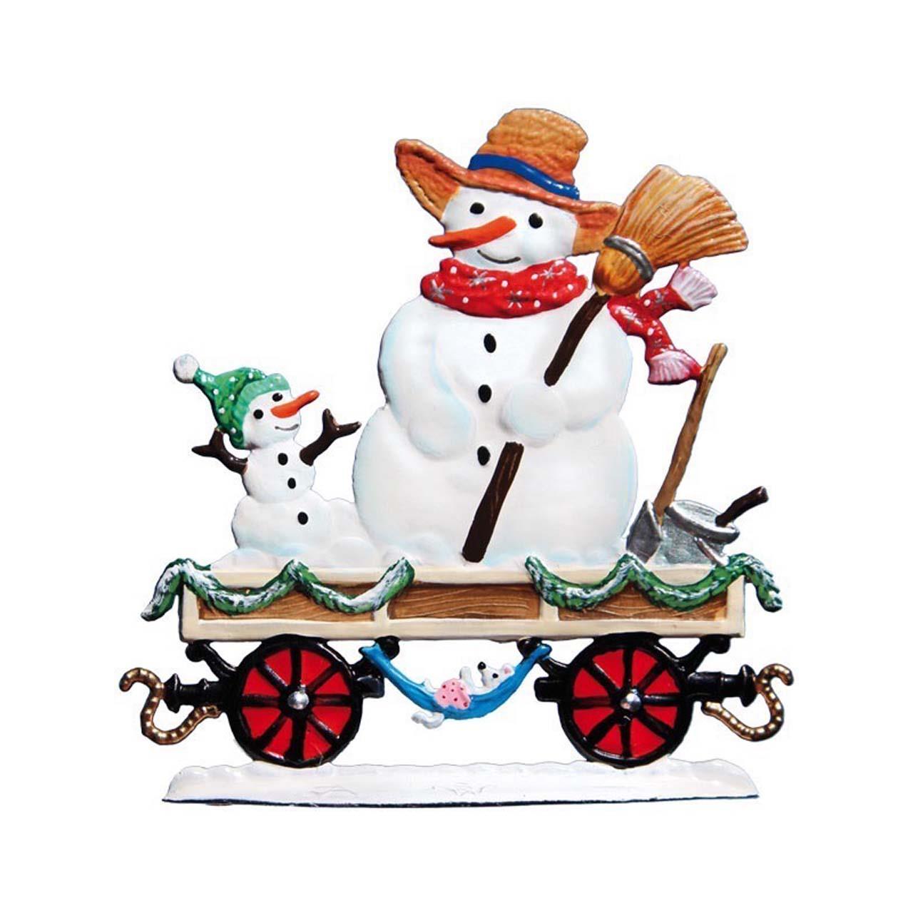 Weihn-Zug Wagen 2016 Schneemann 7x6 cm