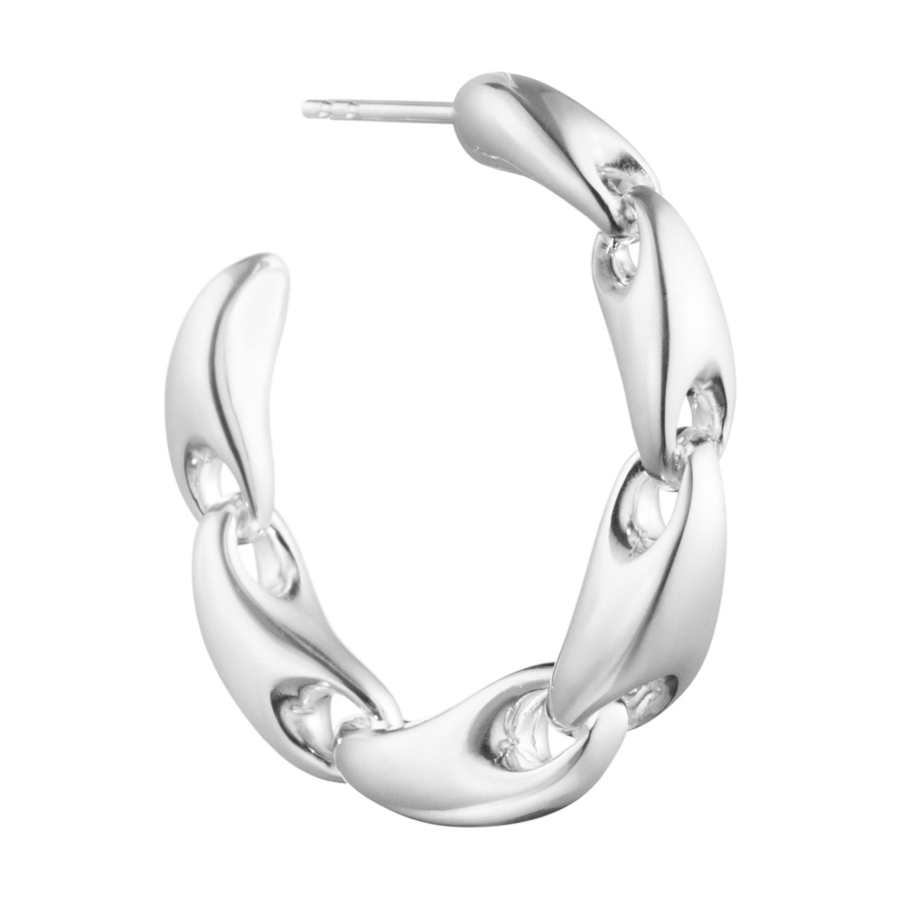 Chain Hoop single right sterling silver